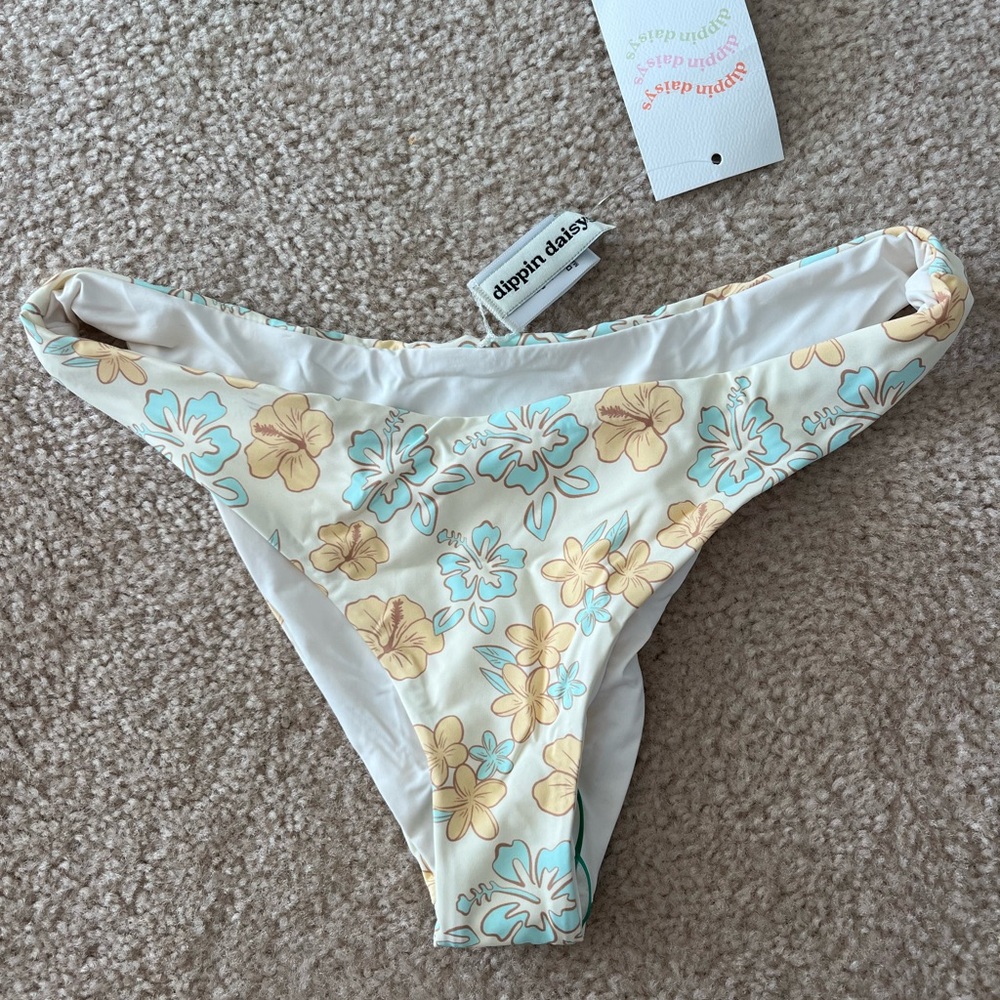Dippin' Daisy's Floral Bikini Bottom - Cream and Yellow